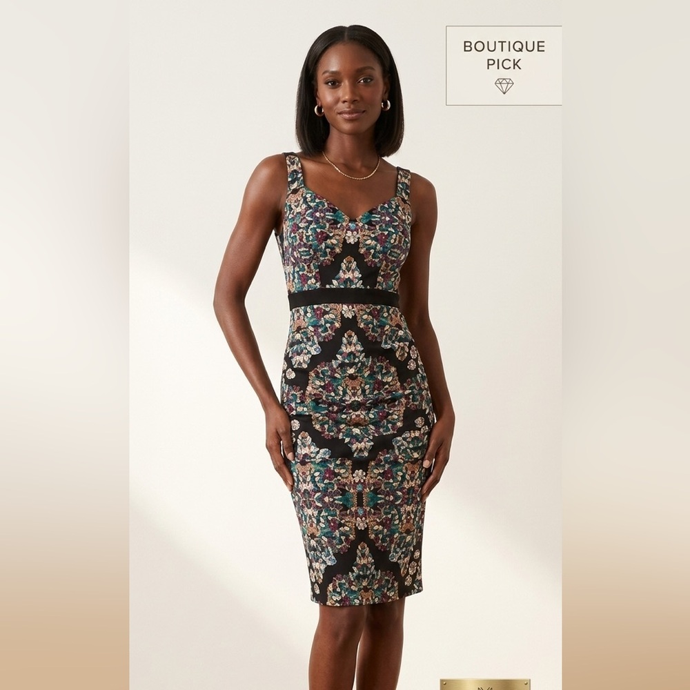Nicole Miller Artelier Kaleidoscope Gem Print Sheath Dress - Size 4